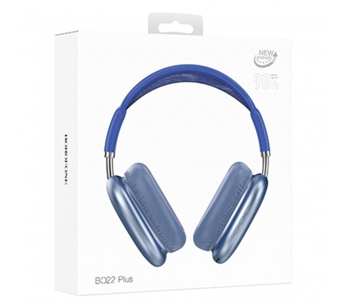 Гарнитура Borofone BO22 Plus            (Полноразмерная)  (    ) Blue  HiFi ДУ Bluetooth v5.4, Беспроводная AUX