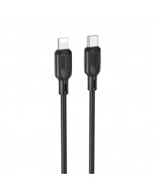 Кабель  Type C - 8-pin Borofone BX113 1.0 m,3.0A, Black, коробочка силикон,..