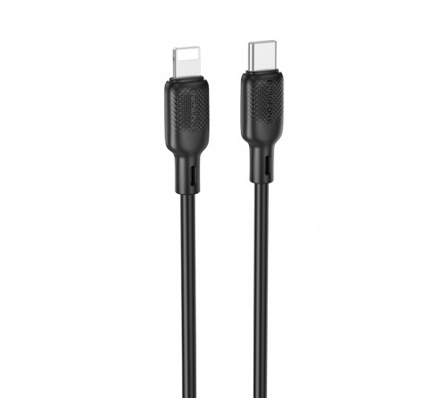 Кабель  Type C - 8-pin Borofone BX113 1.0 m,3.0A, Black, коробочка Силикон, PD 27W