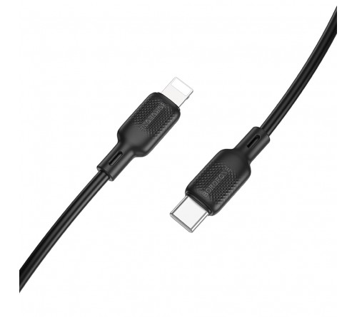 Кабель  Type C - 8-pin Borofone BX113 1.0 m,3.0A, Black, коробочка Силикон, PD 27W