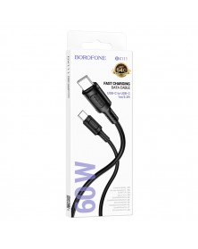 Кабель  Type-C - Type-C Borofone BX111 1.0 m,3.0A, Black, коробочка Пластик, PD60W