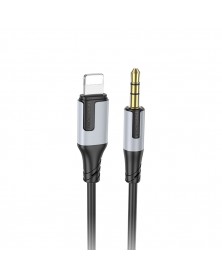 Кабель  AUX 3.5 Jack вилка - 8-pin вилка 1.0 m, Borofone BL 19 Black, короб..