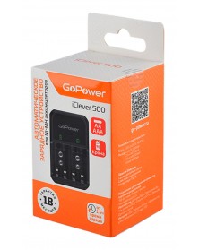 Зарядное устройство  GoPower iClever500 AA/AAA/Крона Ni-MH/Ni-Cd 4 слота (1/40/80)