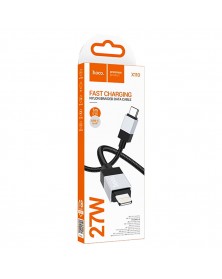Кабель  Type C - 8-pin Hoco X110 1.0 m,3.0A, Black, коробочка Нейлон PD 27W