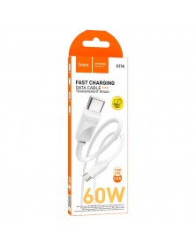 Кабель  Type-C - Type-C Hoco X114 1.0 m, 3.0A, White, коробочка Пластик PD 60W