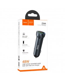 Автомобильное Зарядное Устройство 12V- USB 1*Type-C выход + 1*USB выход Hoc..