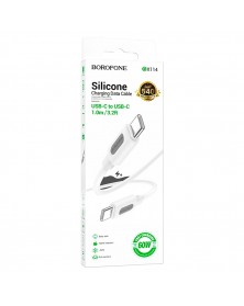 Кабель  Type-C - Type-C Borofone BX114 1.0 m,3.0A, White, коробочка Силикон..