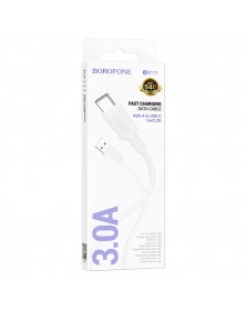 Кабель  USB - Type C Borofone BX111 1.0 m,3.0A White, коробочка Пластик