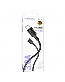 Кабель  USB - Type C Borofone BX111 1.0 m,3.0A Black, коробочка Пластик