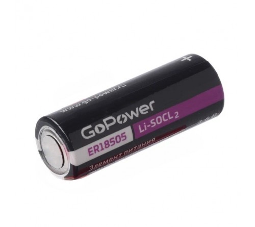Элемент питания GoPower ER18505 PC1 Li-SOCl2 3.6V без выводов (1/10/500)