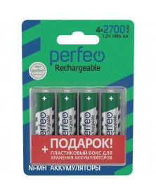 Аккумулятор PERFEO      R6 AA BL4 NI-MH 2700mAh + BOX  1.2v (4/40)