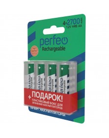 Аккумулятор PERFEO      R6 AA BL4 NI-MH 2700mAh + BOX  1.2v (4/40)