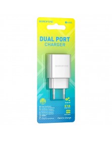 Сетевое Зарядное Устройство 220V- 2*USB выхода  Borofone BA  53A  2.1A Whit..