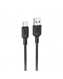 Кабель  USB - Type C Borofone BX113 3.0 m,3.0A Black, коробочка Силикон 3 м..