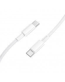 Кабель  Type-C - Type-C Borofone BX117 1.0 m,3.0A, White, коробочка Ткань, ..