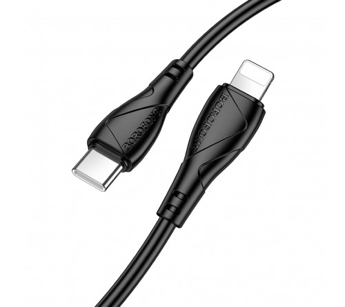 Кабель  Type C - 8-pin Borofone BX121 1.0 m,3.0A, Black, коробочка Пластик, PD 27W