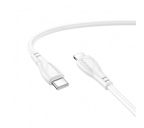 Кабель  Type C - 8-pin Borofone BX121 1.0 m,3.0A, White, коробочка Пластик, PD 27W