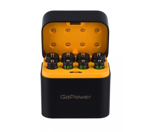 Зарядное устройство  GoPower SmartCase Li-ion 1,5V  8 слотов + 4AA 3600 мВтч и 4AAA 1300 мВтч (1/45)