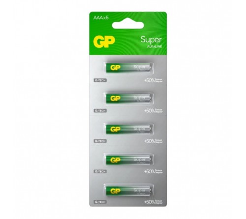 Батарейка GP Super G-Tech LR03  Alkaline  (  5BL) Отрывные (5/60/600)
