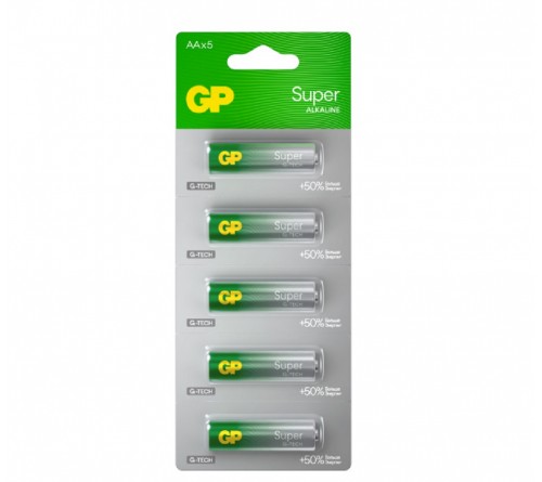 Батарейка GP SUPER  G-tech     LR6  Alkaline  (  5BL) Отрывные (5/60/600)