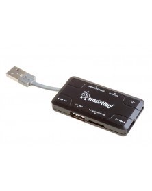 USB-концентратор SmartBuy (SBRH-  750-K) + картридер Black..