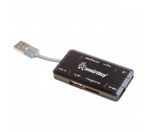 USB-концентратор SmartBuy (SBRH-  750-K) + картридер Black