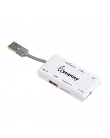 USB-концентратор SmartBuy (SBRH-  750-W) + картридер White..