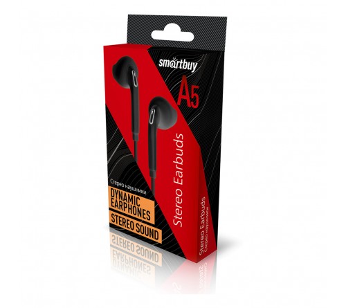 Наушники  SmartBuy SBE   201K         (Вакуумные)             (60) Стерео A5 Black, коробочка