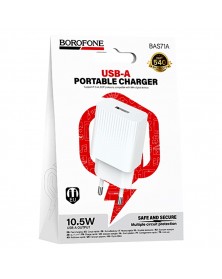 Сетевое Зарядное Устройство 220V- 1*USB выход   Borofone BAS71A  2.1A White..
