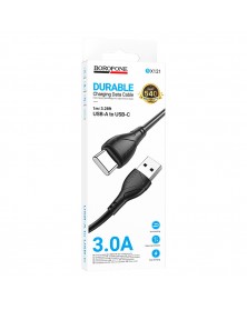 Кабель  USB - Type C Borofone BX121 1.0 m,3.0A Black, коробочка Пластик
