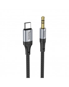 Кабель  AUX 3.5 Jack вилка - Type-C вилка 1.0 m, Hoco UPA  26 Black, коробо..