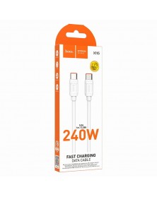Кабель  Type-C - Type-C Hoco X115 1.0 m, 5.0A, White, коробочка Пластик PD ..