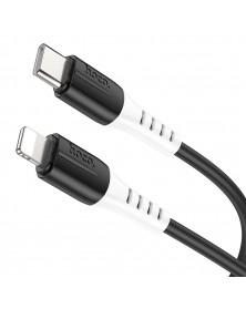 Кабель  USB - 8-pin Hoco X  82 1.0 m, 2.4A, Black, коробочка Силикон..