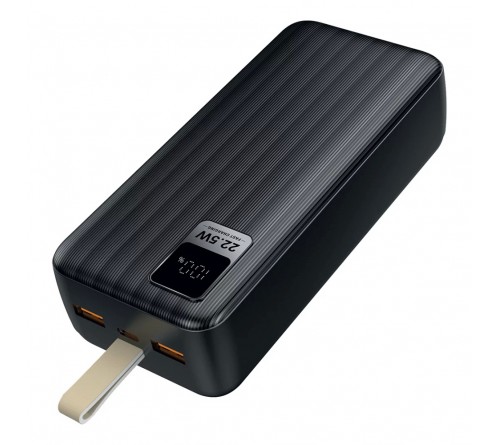 Внешний Аккумулятор Power Bank Perfeo Waterfall            30000 mAh 2*USB 5.0A Black, PD, QC3.0, LI-Pol, Type-C, Fast Charge (PF_D0174)