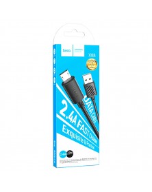 Кабель  USB - MicroUSB Hoco X 88 2.0 m,2.4A, Black,коробочка Пластик 2 Метр..