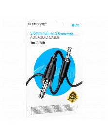 Кабель  AUX 3.5 Jack вилка - 3.5 Jack вилка   1,0 м, Borofone BL26 Black, к..