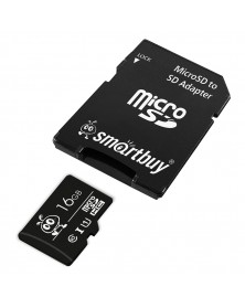 Карта памяти MicroSDHC 16Gb (Class 10) SmartBuy + Адаптер SD UHS-1.. Карта памяти MicroSDHC 16Gb (Class 10) SmartBuy + Адаптер SD UHS-1..