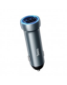Автомобильное Зарядное Устройство 12V- USB 2*USB выхода Hoco Z 54 2.4A, Met..