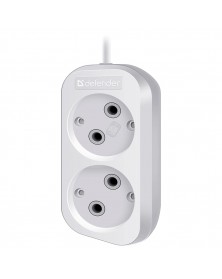 Удлинитель DEFENDER  B 220                 3.0 м  2 розетки  (40) 10A ПВС 2*1.0 mm White