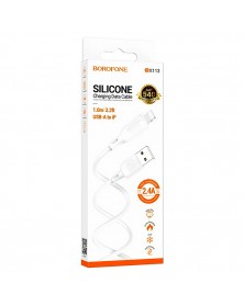 Кабель  USB - 8-pin Borofone BX113 1.0 m,2.4A White, коробочка, Силикон