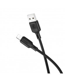 Кабель  USB - 8-pin Borofone BX113 1.0 m,2.4A Black, коробочка, Силикон