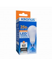 Лампа светодиодная KRONUS (LED) A65-  25W-4000K E27 Белый свет (KRS-01-0050..