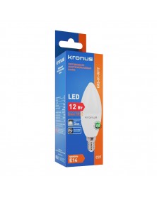Лампа светодиодная KRONUS (LED) C37-  12W-6000K E14 Холодный Дневной свет (..