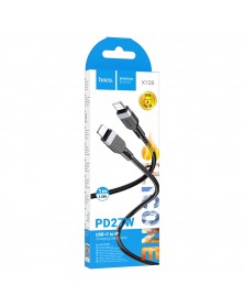 Кабель  Type C - 8-pin Hoco X109 1.0 m,3.0A, Black, коробочка Силикон PD 27..