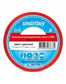 Изолента Smartbuy (SBE-IT-15-10-r) 0,13х15мм, 10 метров Красная..