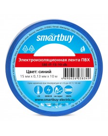 Изолента Smartbuy (SBE-IT-15-10-db) 0,13х15мм, 10 метров Синяя..