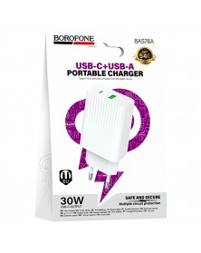 Сетевое Зарядное Устройство 220V- 1*Type-C выход + 1*USB  Borofone BAS76A  ..