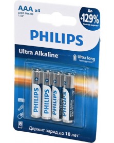 Батарейка PHILIPS LR03 ААА Alkaline ( 4BL) ULTRA 1,5 V (48)(14.. Батарейка PHILIPS LR03 ААА Alkaline ( 4BL) ULTRA 1,5 V (48)(14..