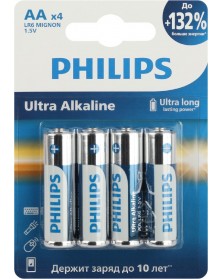 Батарейка PHILIPS            LR6 AA  Alkaline  ( 4BL) ULTRA  1.5V ( 48/144)..
