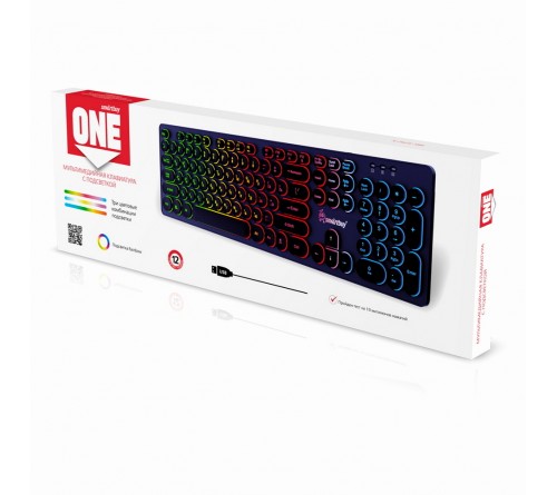 Клавиатура SmartBuy  SBK-329U-K                    (USB)         Black Подсветка